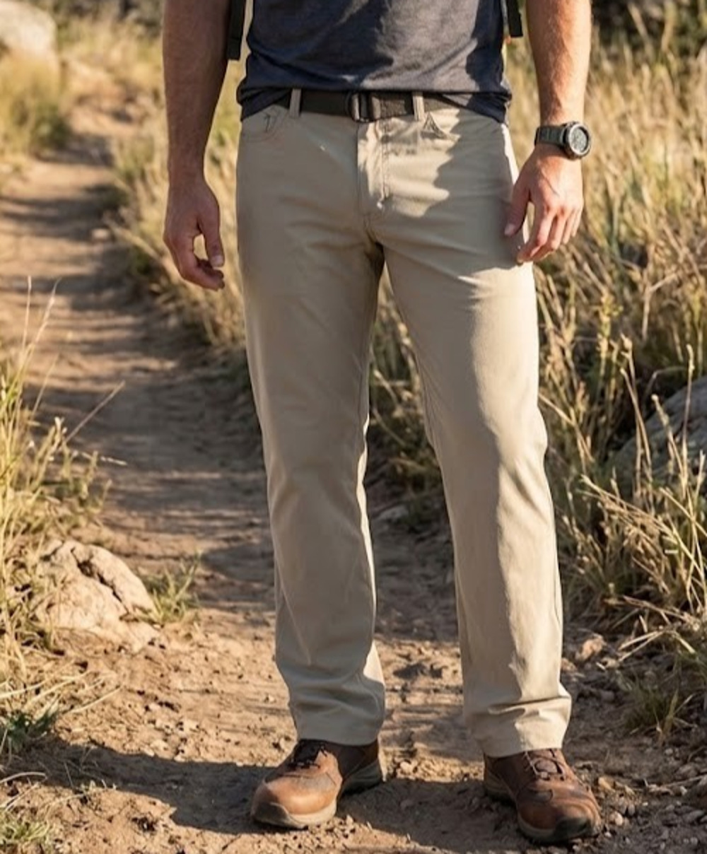Denali Technical Stretch Pants Mens 38x32 Tan Khaki Nylon Spandex Outdoor Travel